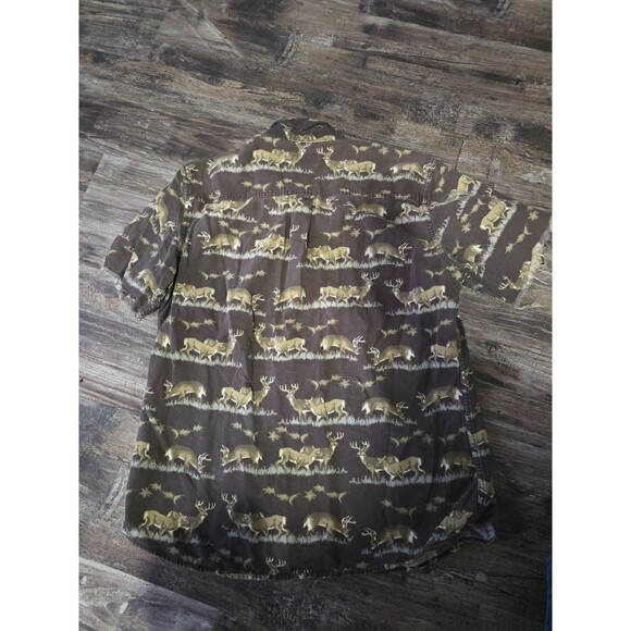 Vintage Woolrich Outdoors Deer Print Button Up Flannel Shirt Mens M. - Picture 4 of 5